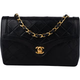 Chanel Quilted Lambskin 24K Gold Single Flap Crossbody Bag