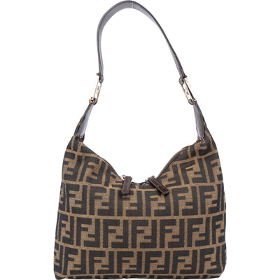 Fendi FF Monogram Zucca Hobo Shoulder Bag