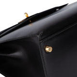 Hermès Black Boxcalf Kelly 32 Handbag