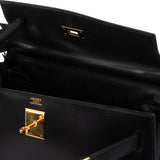 Hermès Black Boxcalf Kelly 32 Handbag