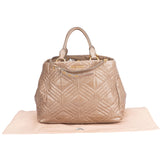 Miu Miu Quilted Taupe Leather Handbag