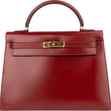 Hermès Bordeaux Boxcalf Kelly 32 Handbag