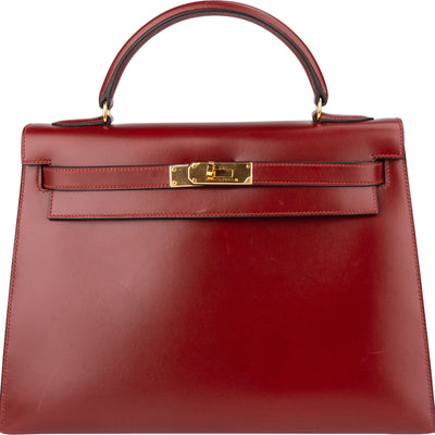 Hermès Bordeaux Boxcalf Kelly 32 Handbag