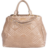 Miu Miu Quilted Taupe Leather Handbag