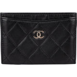 Chanel Quilted Lambskin Palladium CC Cardholder