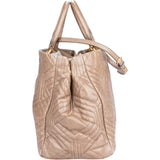 Miu Miu Quilted Taupe Leather Handbag