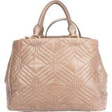 Miu Miu Quilted Taupe Leather Handbag