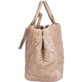 Miu Miu Quilted Taupe Leather Handbag