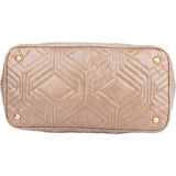 Miu Miu Quilted Taupe Leather Handbag