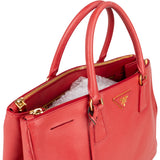 Prada Red Saffiano Leather Galleria Handbag