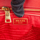 Prada Red Saffiano Leather Galleria Handbag