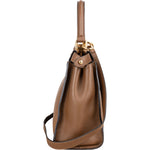 Fendi Brown Leather Peekaboo Handbag - vintageandkickz