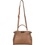 Fendi Brown Leather Peekaboo Handbag - vintageandkickz