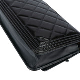 Chanel Quilted Dark Green Patent Leather Boy Wallet On Chain Crossbody Bag