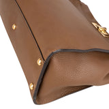 Fendi Brown Leather Peekaboo Handbag - vintageandkickz