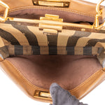 Fendi Brown Leather Peekaboo Handbag - vintageandkickz