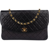 Chanel Quilted Lambskin 24K Gold Single Flap Shoulder Bag