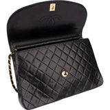 Chanel Quilted Lambskin 24K Gold Single Flap Shoulder Bag
