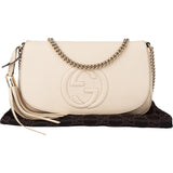 Gucci White Leather GG Soho Crossbody Bag