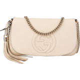 Gucci White Leather GG Soho Crossbody Bag