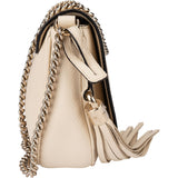 Gucci White Leather GG Soho Crossbody Bag