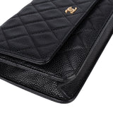Chanel Quilted Caviar Leather Wallet On Chain Crossbody Bag