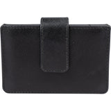 Prada Black Saffiano Leather Triangle Cardholder