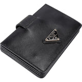 Prada Black Saffiano Leather Triangle Cardholder