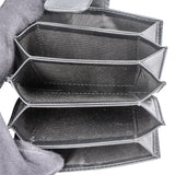 Prada Black Saffiano Leather Triangle Cardholder