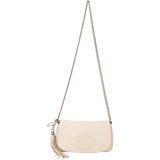 Gucci White Leather GG Soho Crossbody Bag