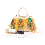 Prada Multicolor Feathers Canapa Handbag