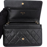 Chanel Quilted Caviar Leather Wallet On Chain Crossbody Bag