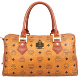 MCM Visetos Monogram Boston Handbag