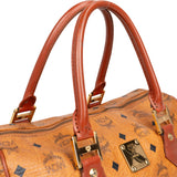 MCM Visetos Monogram Boston Handbag