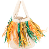 Prada Multicolor Feathers Canapa Handbag