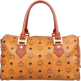 MCM Visetos Monogram Boston Handbag