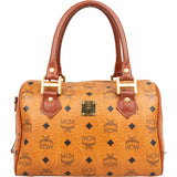 MCM Visetos Monogram Boston Handbag