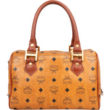 MCM Visetos Monogram Boston Handbag