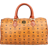 MCM Visetos Monogram Boston Handbag