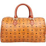 MCM Visetos Monogram Boston Handbag