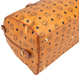 MCM Visetos Monogram Boston Handbag