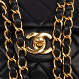 Chanel Quilted Lambskin 24K Gold Medium Double Flap Crossbody Bag