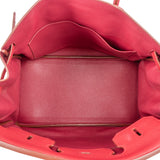 Hermès Clemence Leather Palladium Rouge H Birkin 35 Handbag