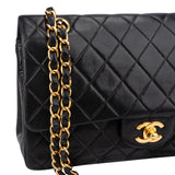 Chanel Quilted Lambskin 24K Gold Medium Double Flap Crossbody Bag