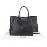 Prada Black Saffiano Leather Galleria Handbag