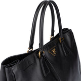 Prada Black Saffiano Leather Galleria Handbag