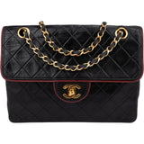 Chanel Bicolor Quilted Leather 24K Gold Single Flap Crossbody Bag