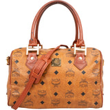 MCM Visetos Monogram Boston Handbag