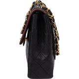 Chanel Bicolor Quilted Leather 24K Gold Single Flap Crossbody Bag