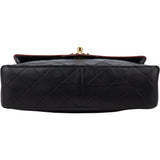 Chanel Bicolor Quilted Leather 24K Gold Single Flap Crossbody Bag